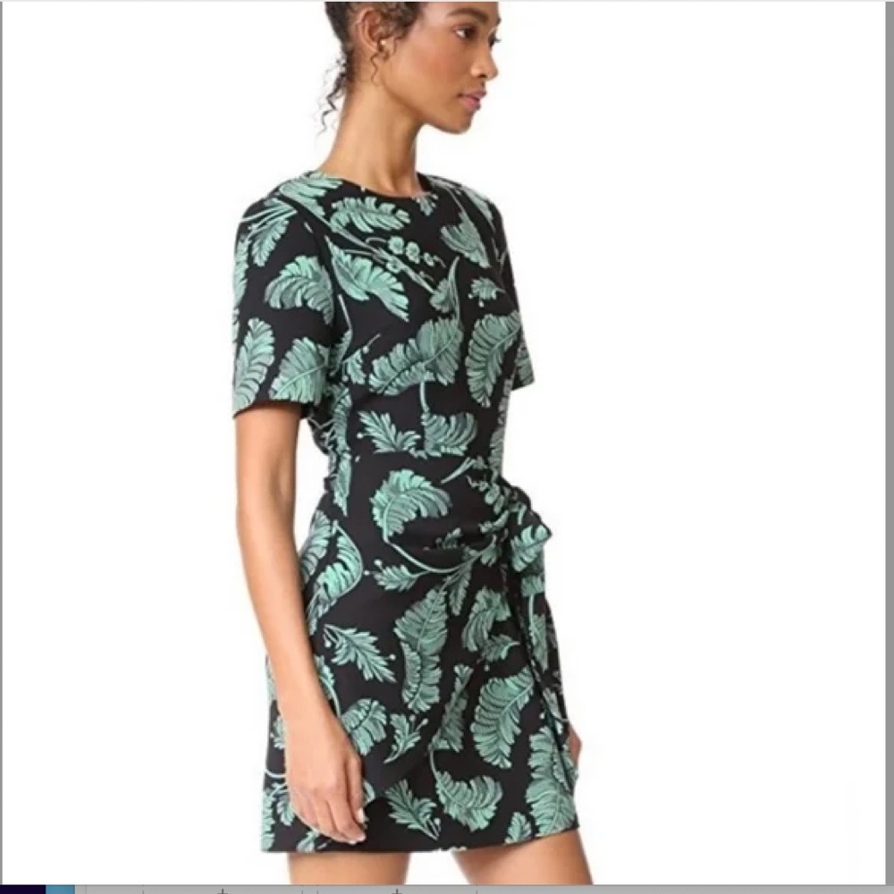 CINQ A SEPT "Bia" Crewneck Side-Tie Palm Print Dress NWOT/sz 4 - Picture 9 of 14